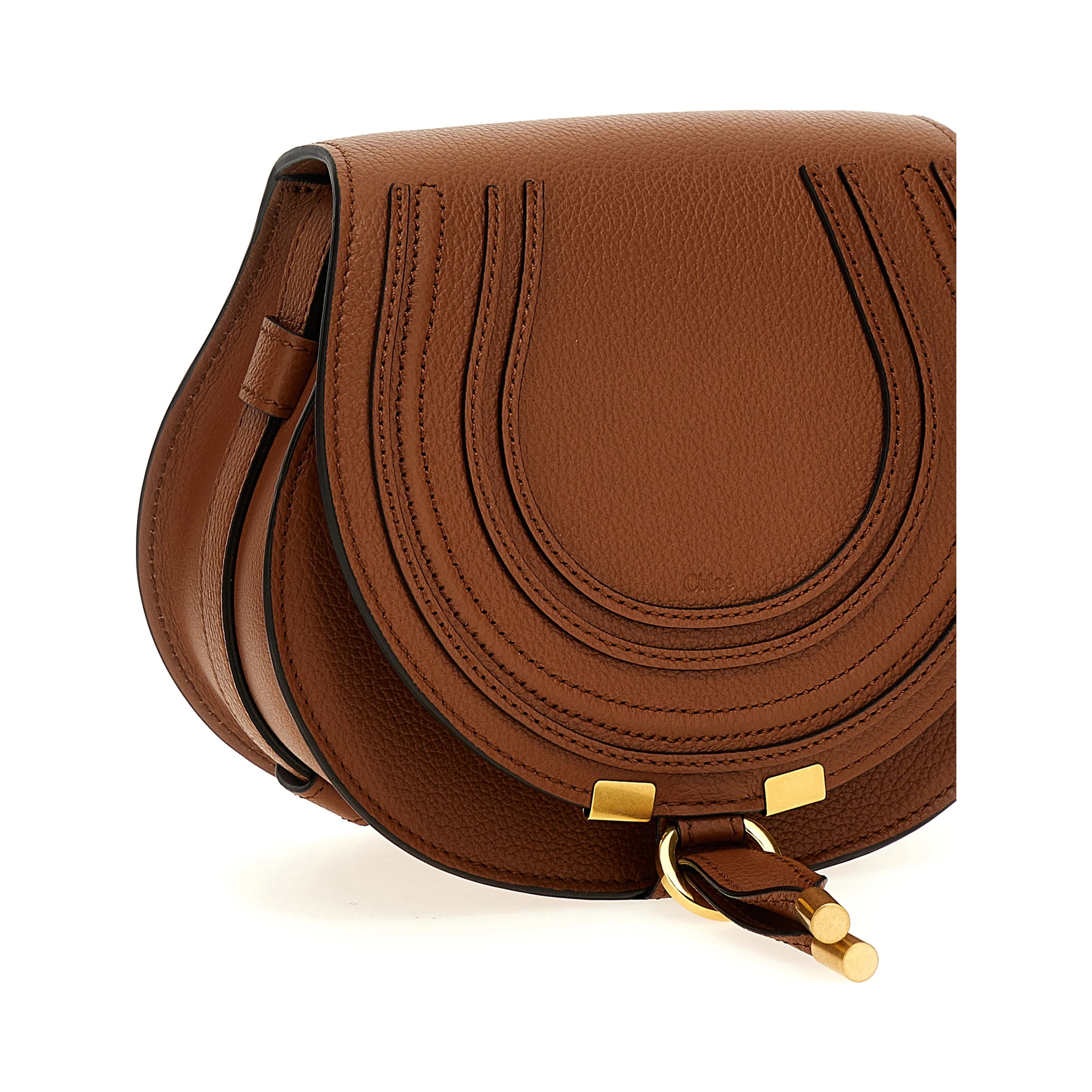 Brown Lamb Leather Crossbody Bag