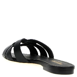 Black Calfskin Slides
