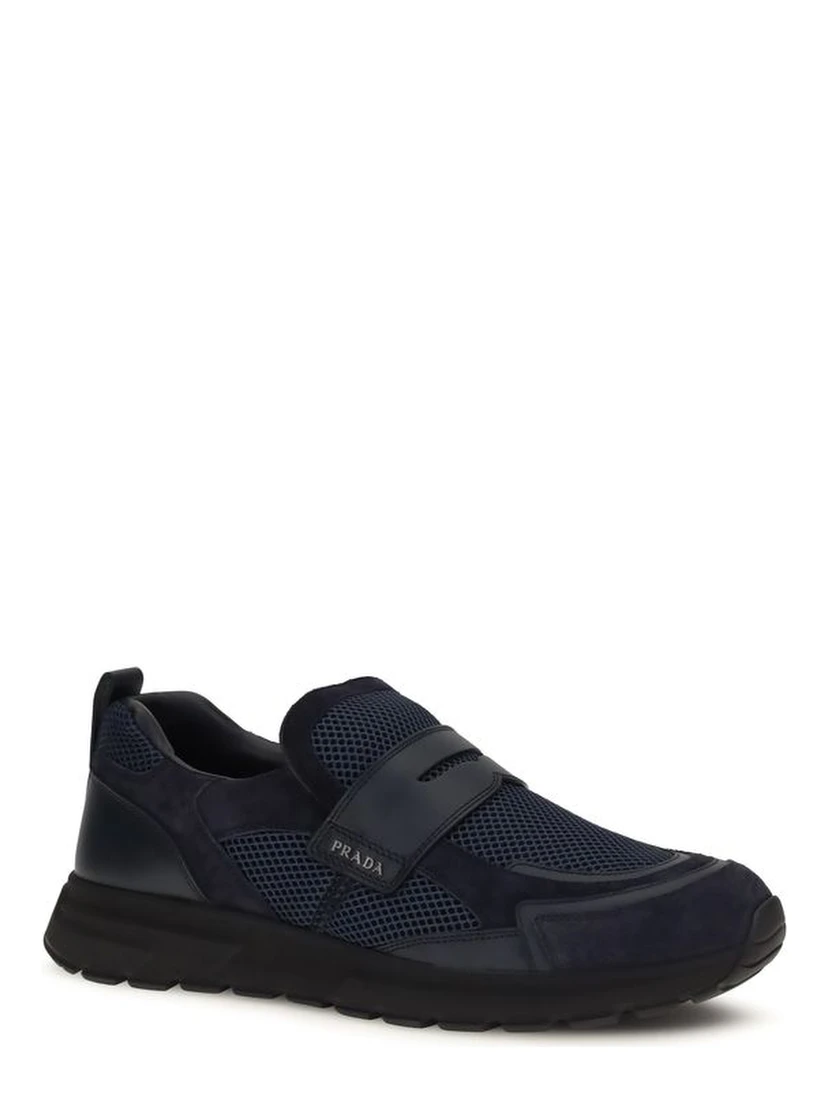Blue Calf Leather Bos Taurus Athletic Sneakers