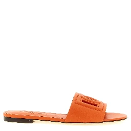Orange Calfskin Slides