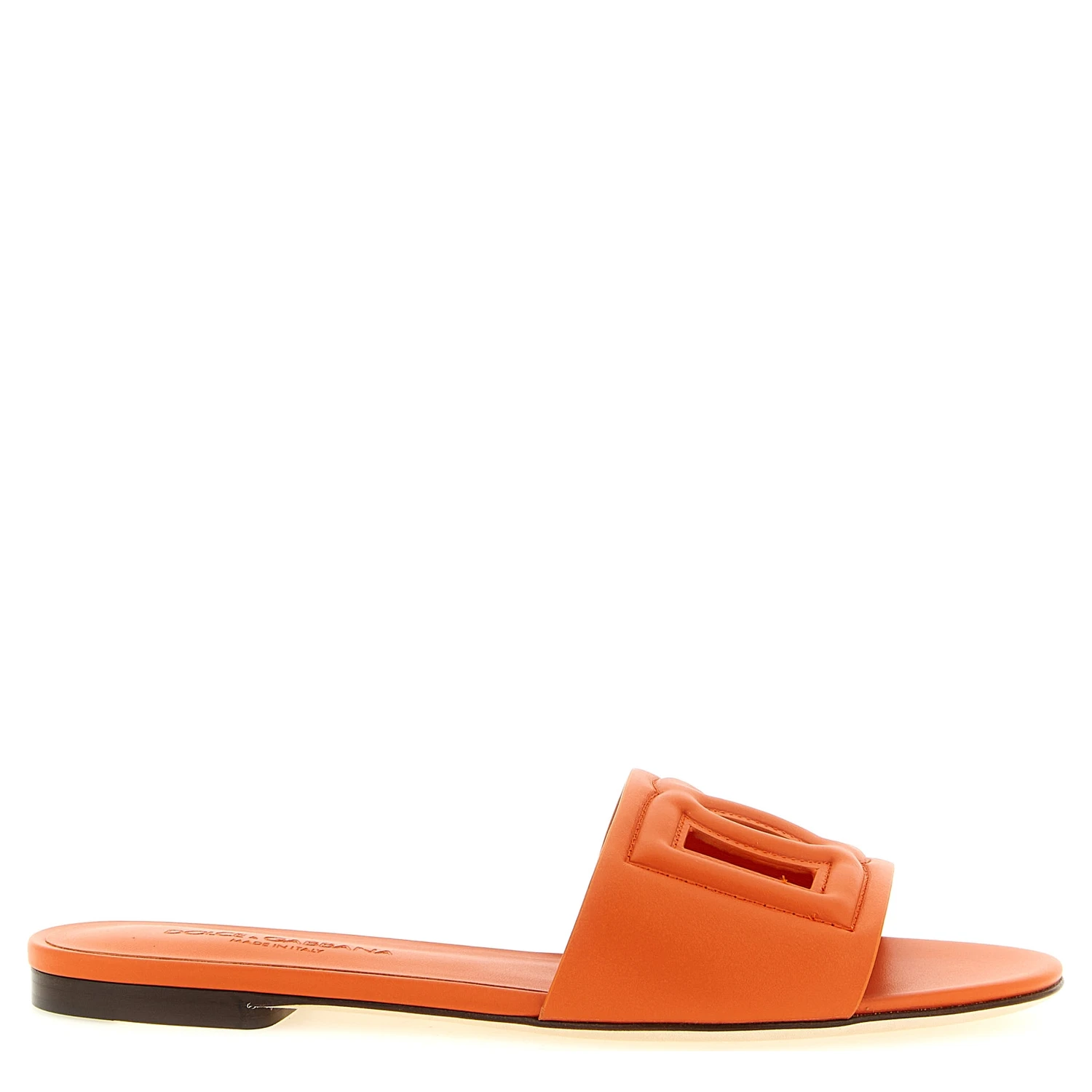 Orange Calfskin Slides