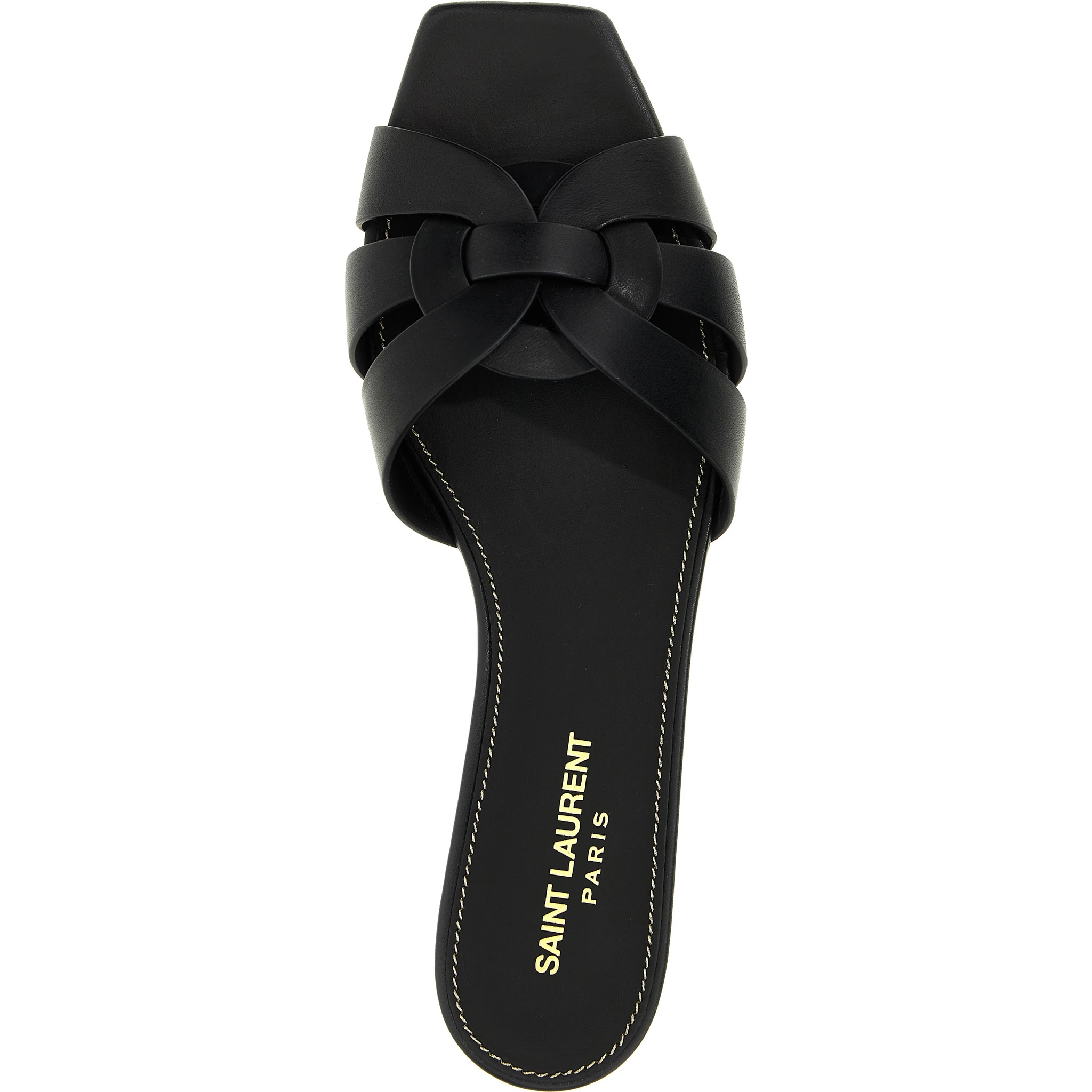 Black Calfskin Slides