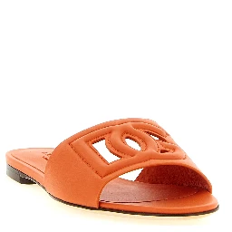 Orange Calfskin Slides