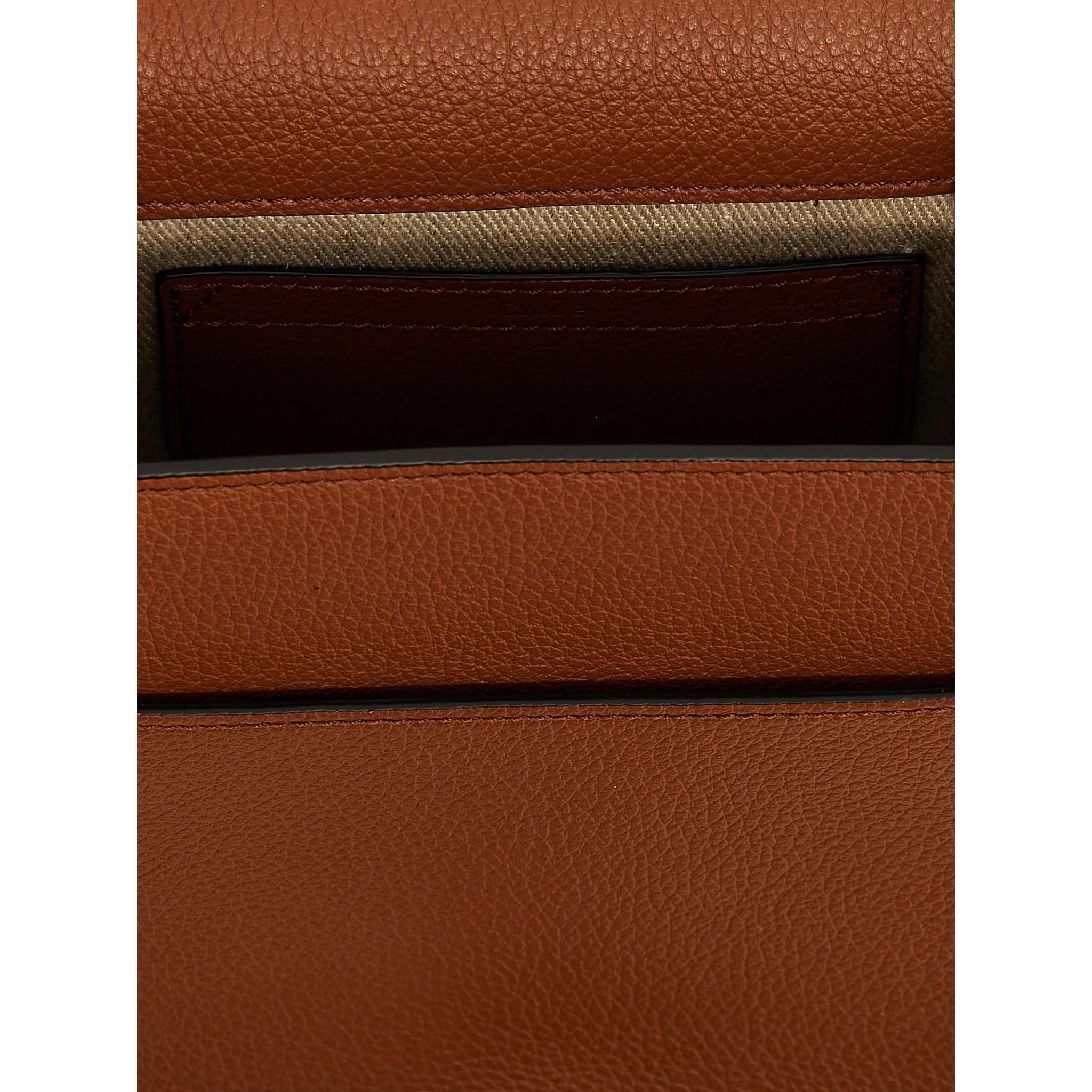 Brown Lamb Leather Crossbody Bag