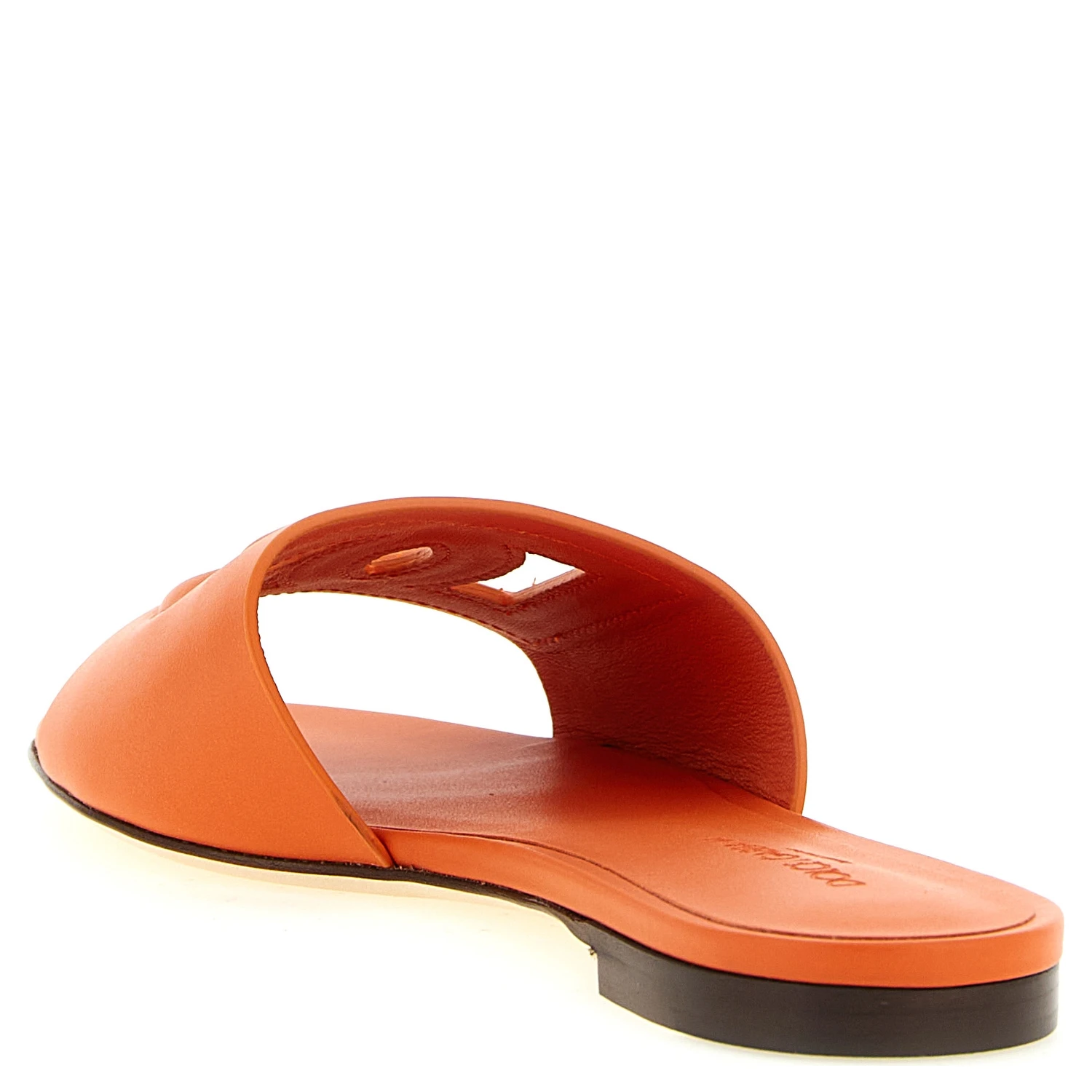 Orange Calfskin Slides