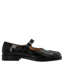 Black Leather Ballet Flats