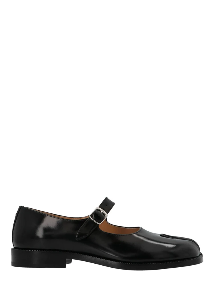 Black Leather Ballet Flats