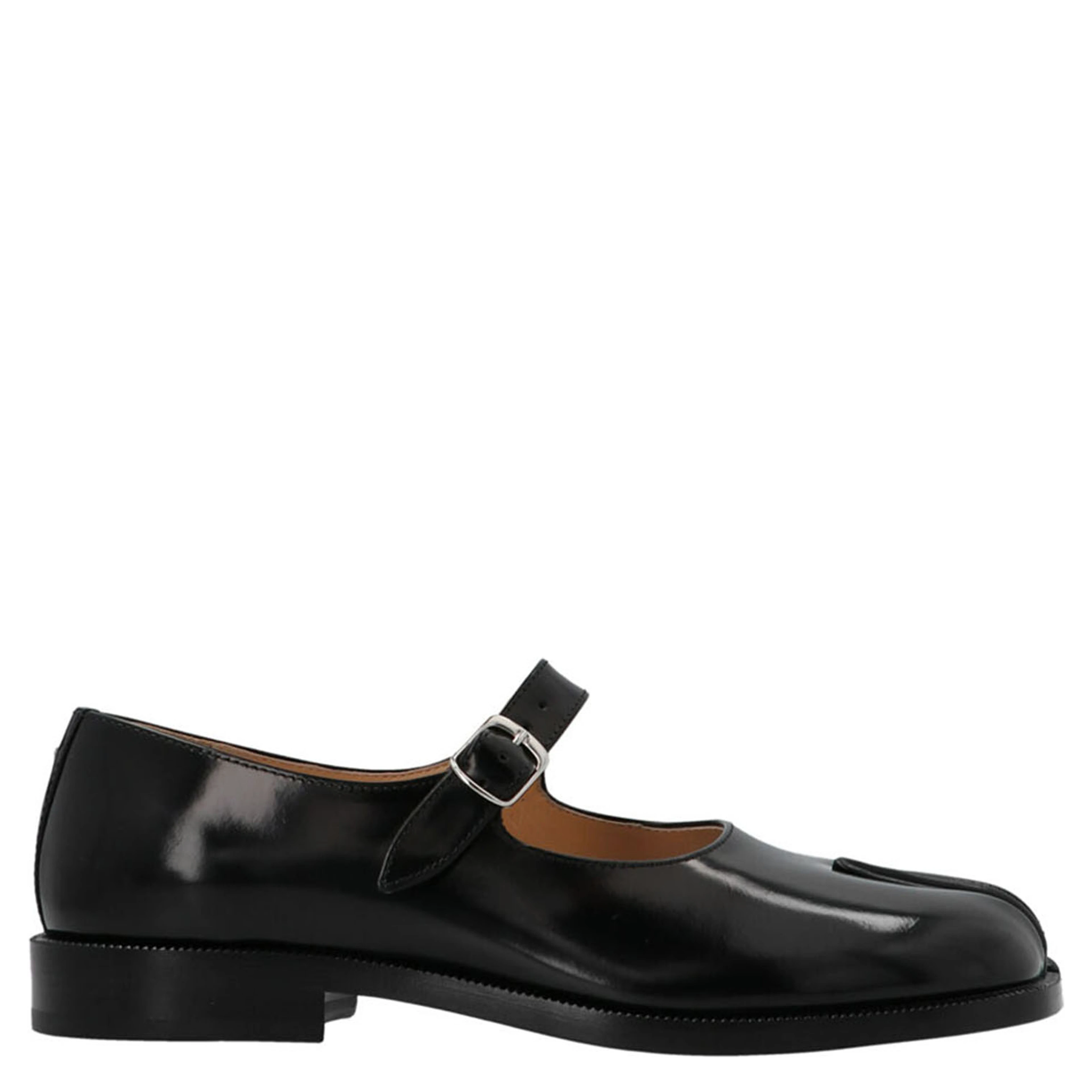 Black Leather Ballet Flats