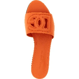 Orange Calfskin Slides