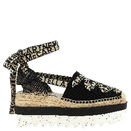 Multicolor Cotton Wedge Sandals