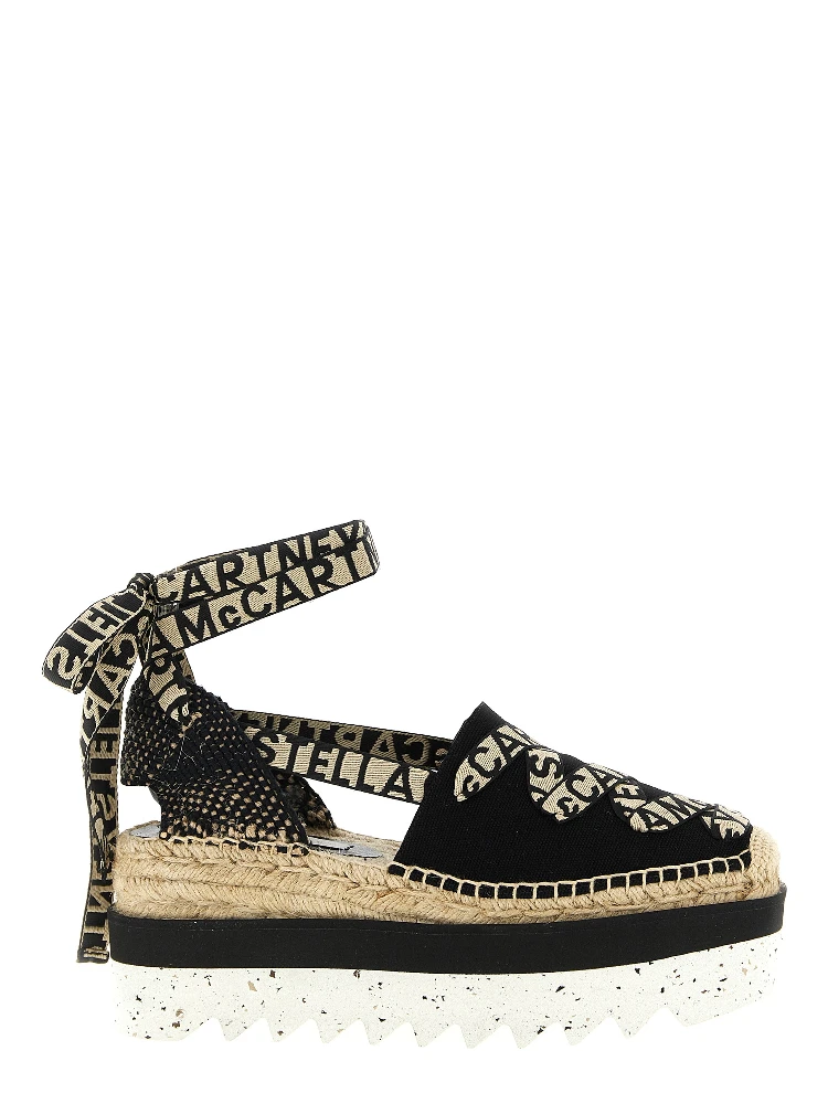 Multicolor Cotton Wedge Sandals