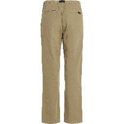 Beige Cotton Casual Pants