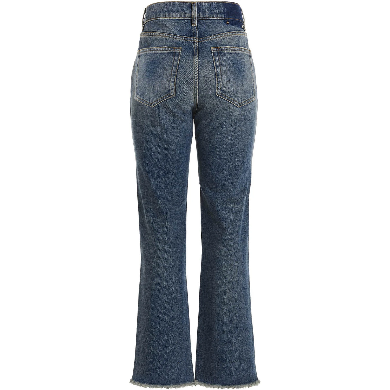 Blue Cotton Flared Jeans