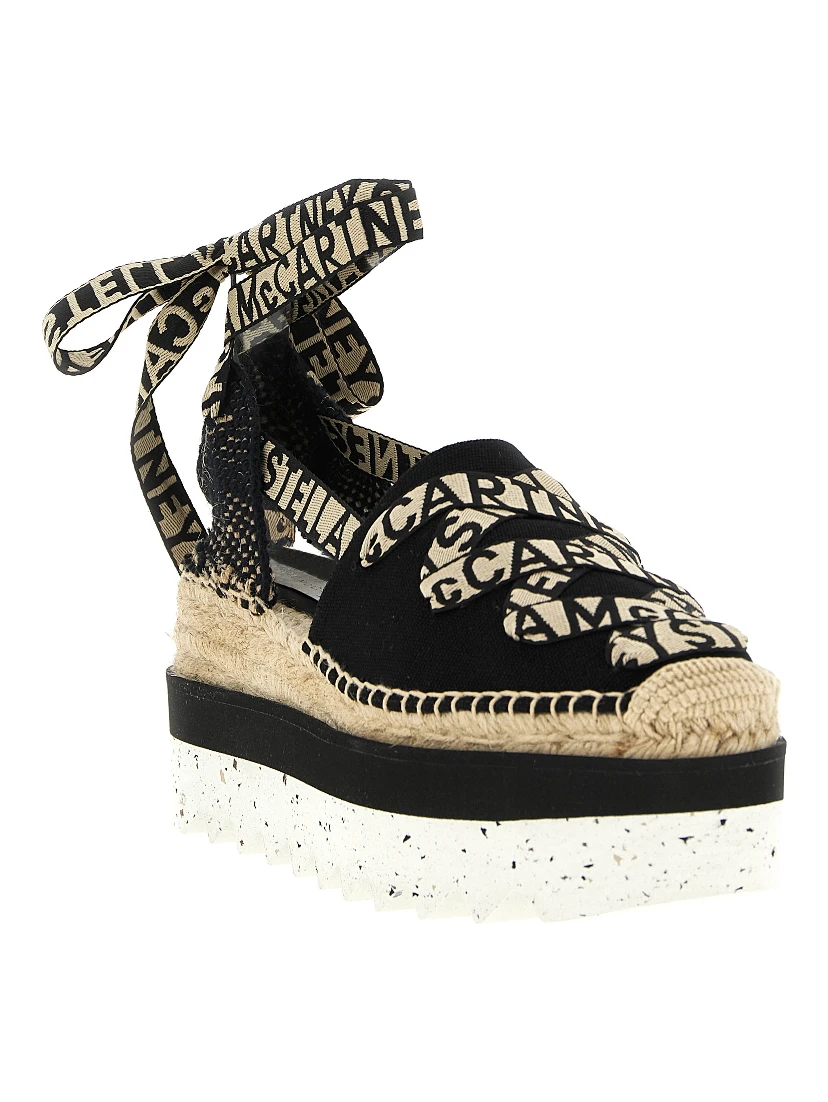 Multicolor Cotton Wedge Sandals