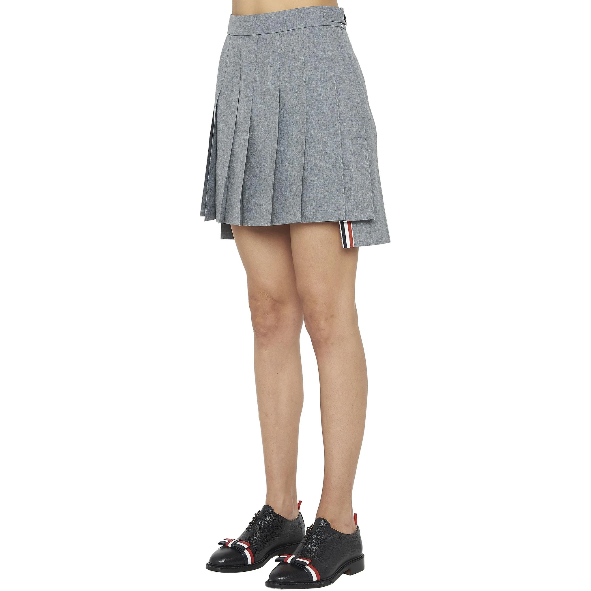 Gray Wool Long Skirt