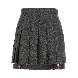 Gray Wool Long Skirt