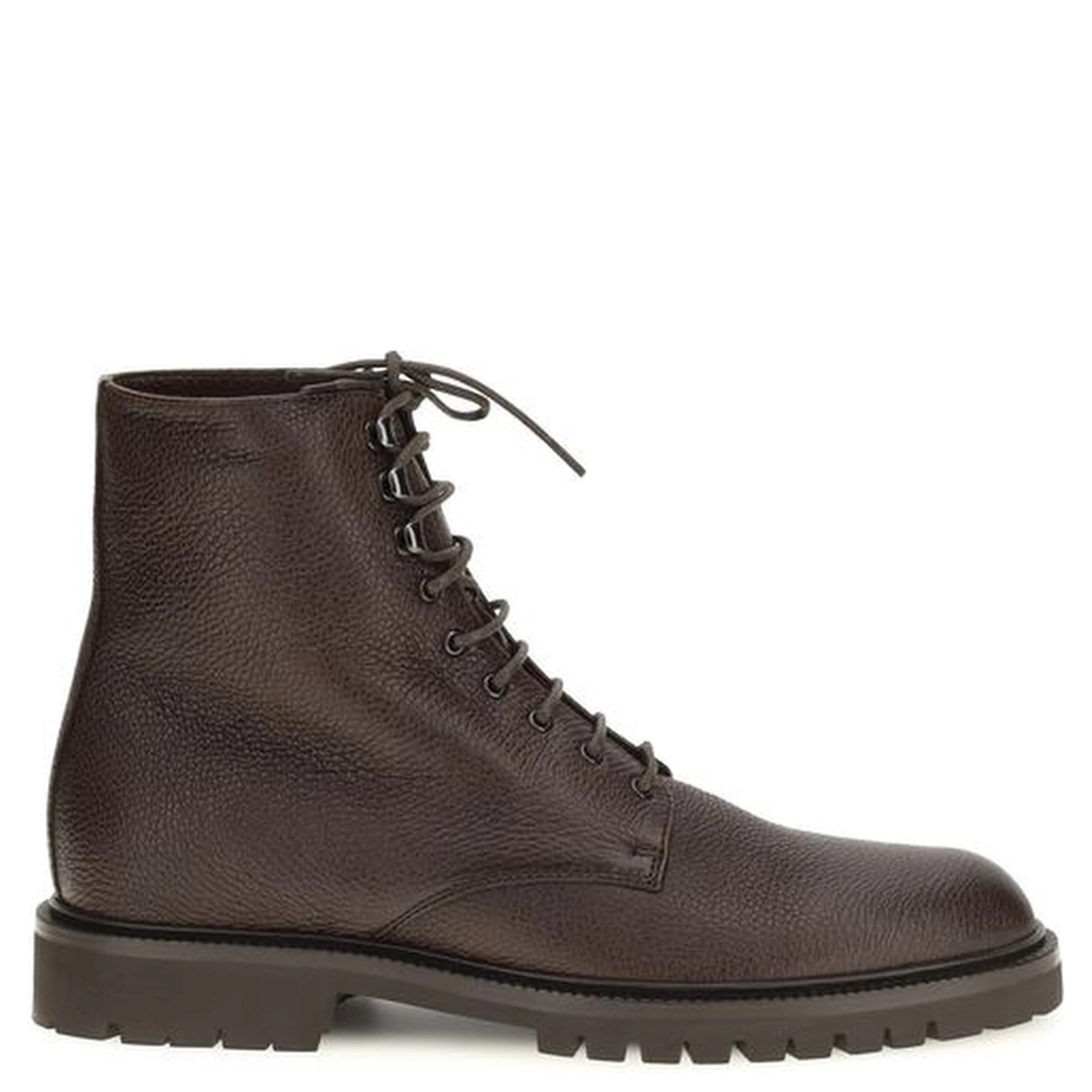 Brown Calf Leather Bos Taurus Lace-Up Boots