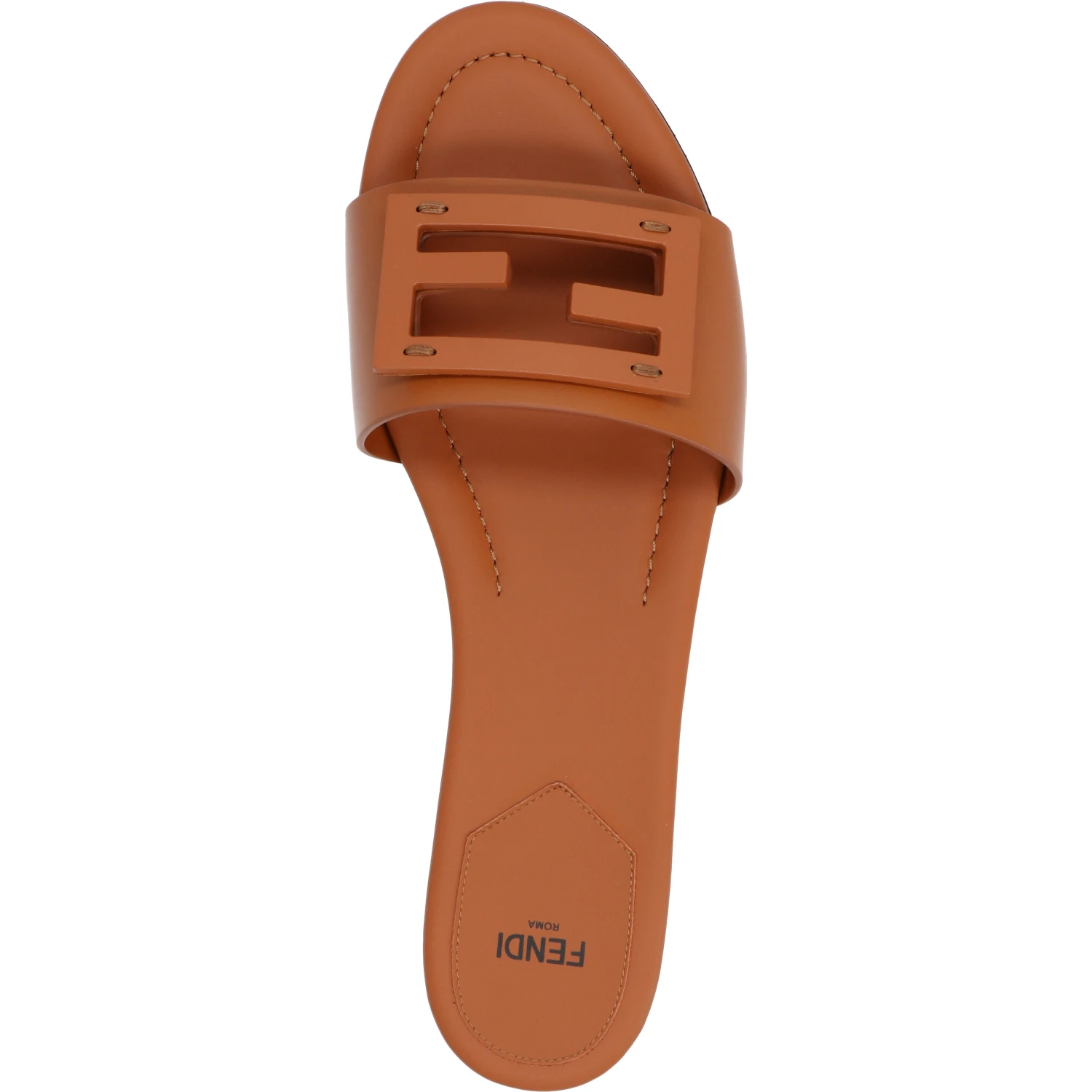 Brown Lamb Leather Slides
