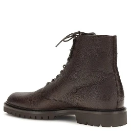 Brown Calf Leather Bos Taurus Lace-Up Boots