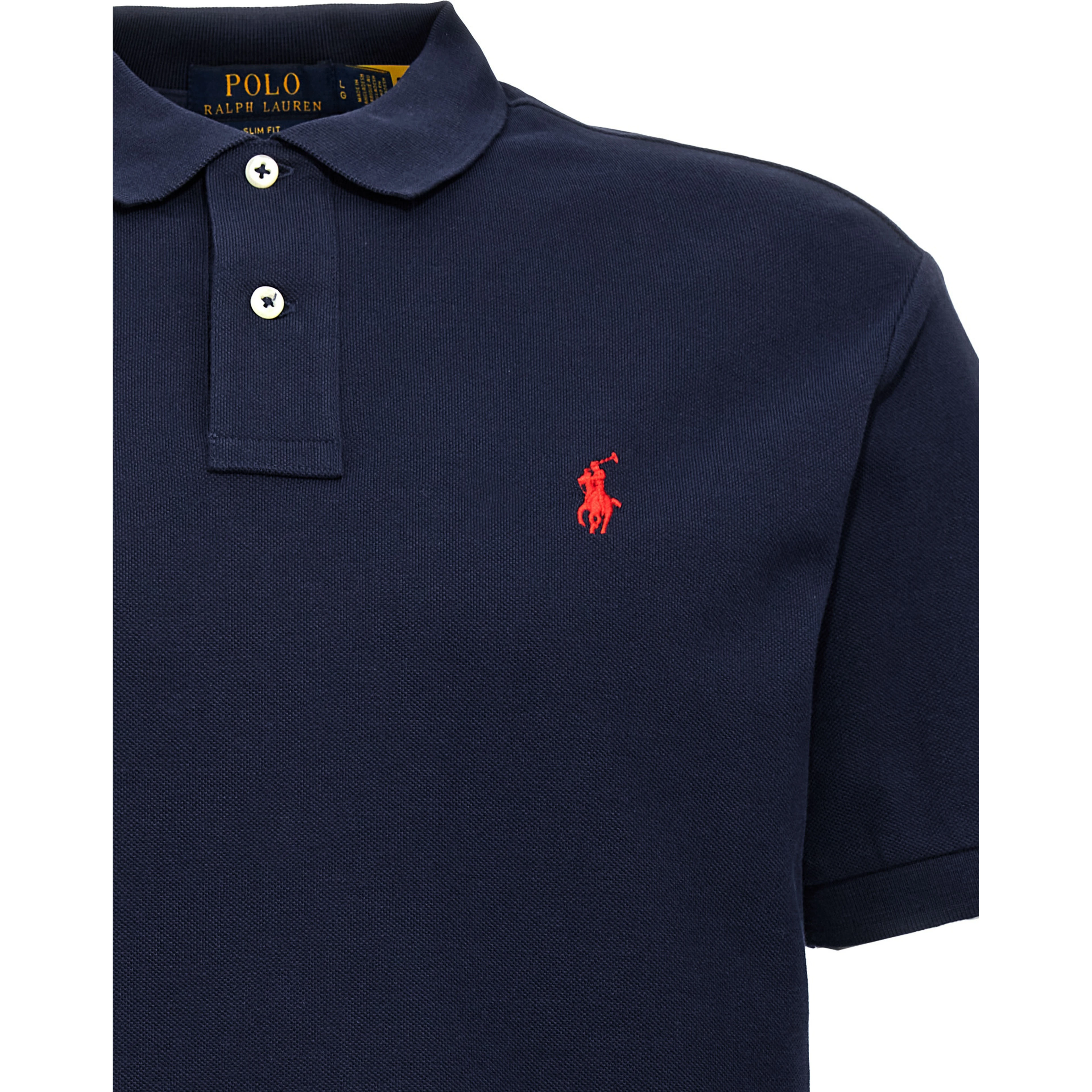 Blue Cotton Polo Shirt