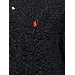 Black Cotton Polo Shirt