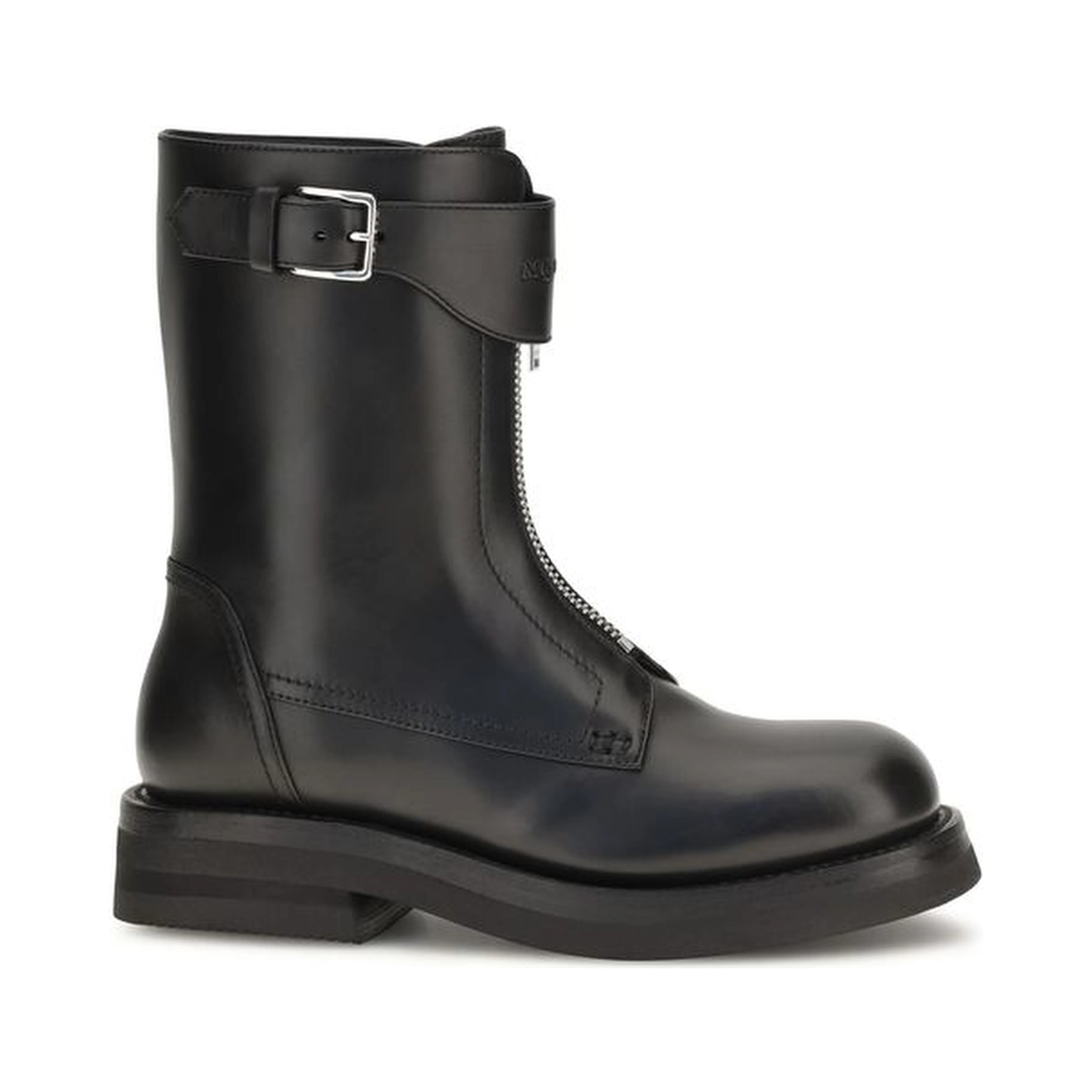 Black Calf Leather Bos Taurus Lace-Up Boots