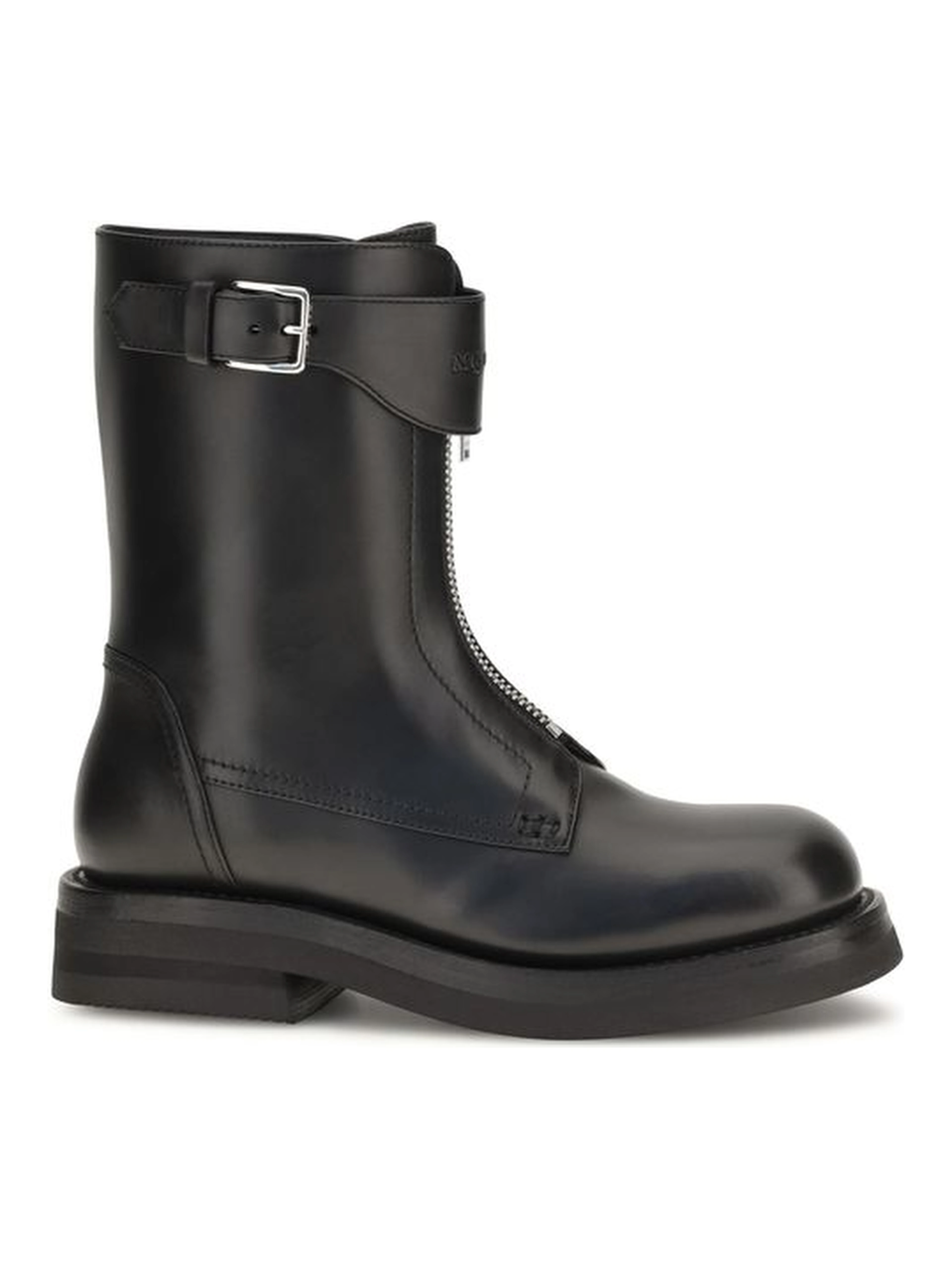 Black Calf Leather Bos Taurus Lace-Up Boots