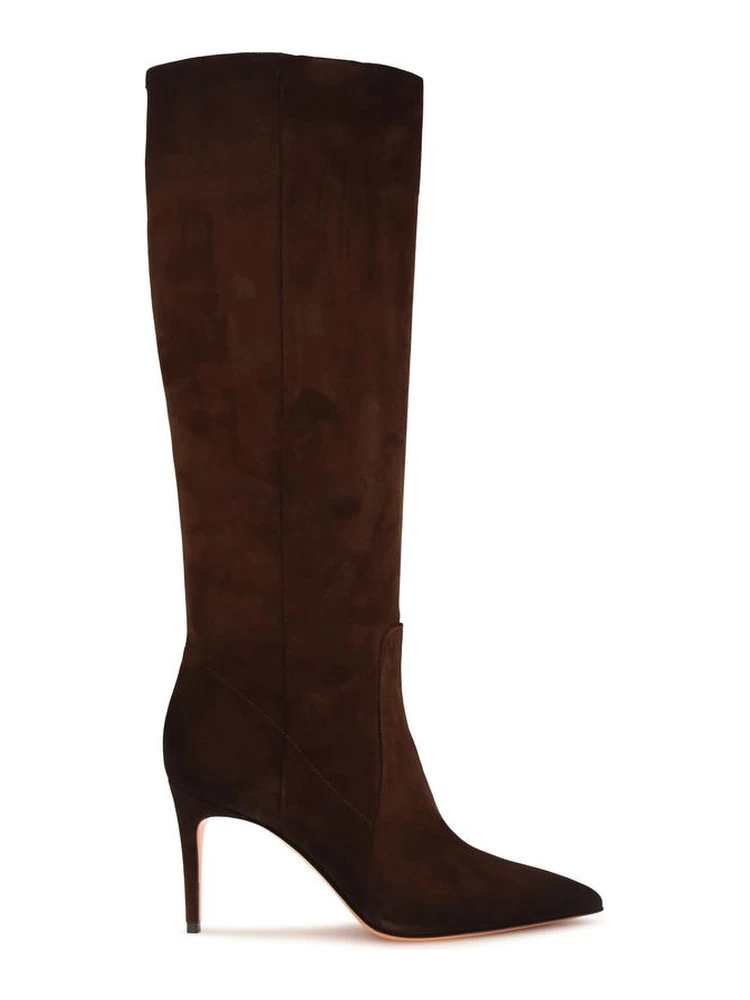 Brown Calf Leather Bos Taurus High Heel Boots
