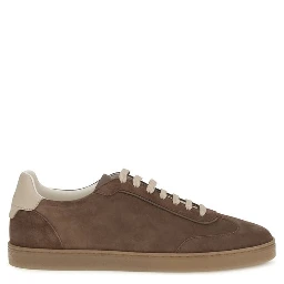 Beige Calf Leather Bos Taurus Low Top Sneakers