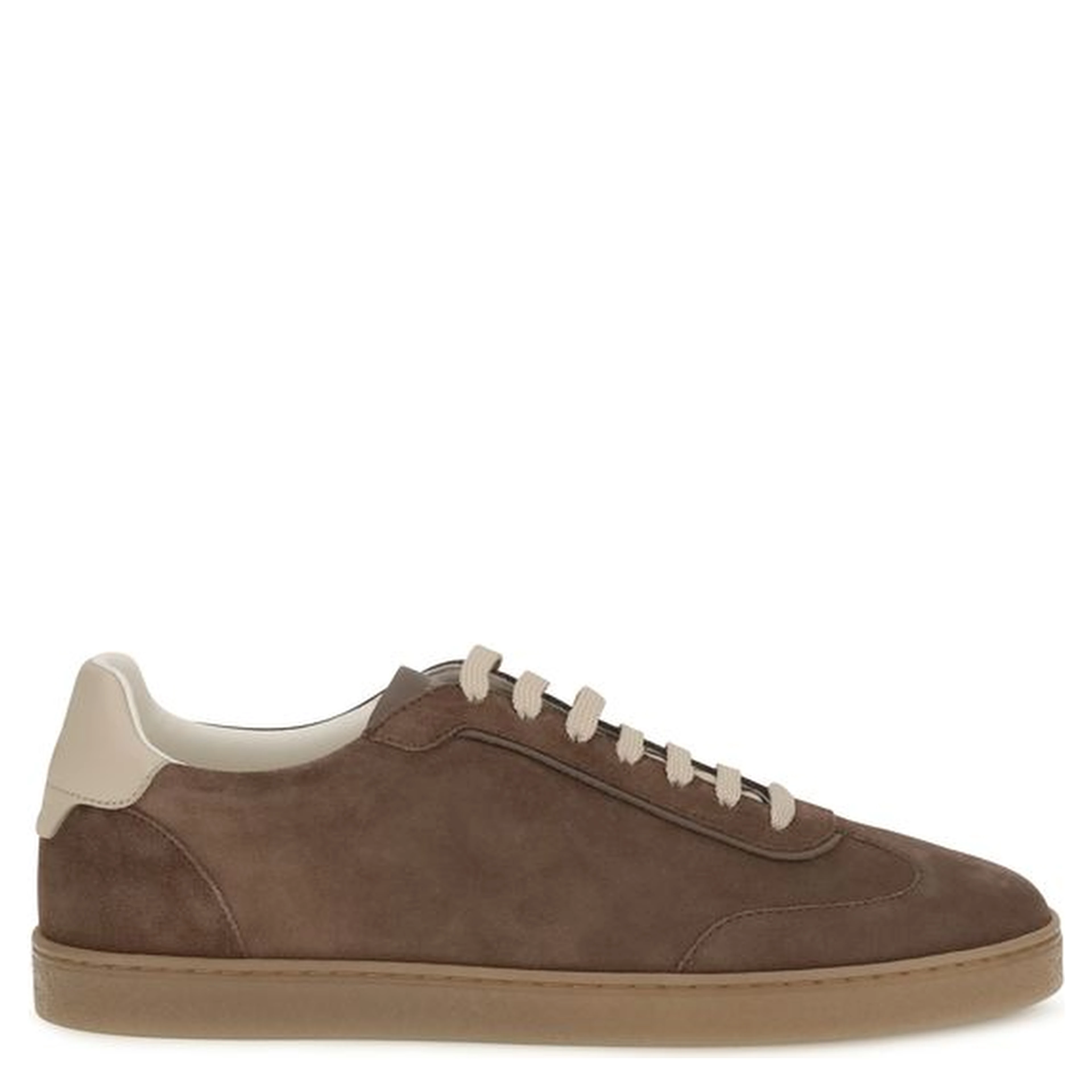 Beige Calf Leather Bos Taurus Low Top Sneakers