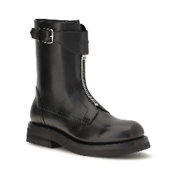Black Calf Leather Bos Taurus Lace-Up Boots