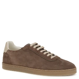 Beige Calf Leather Bos Taurus Low Top Sneakers
