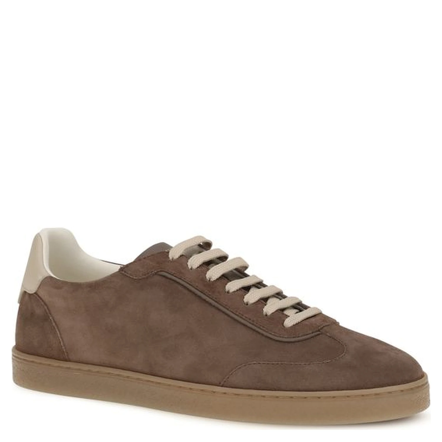 Beige Calf Leather Bos Taurus Low Top Sneakers