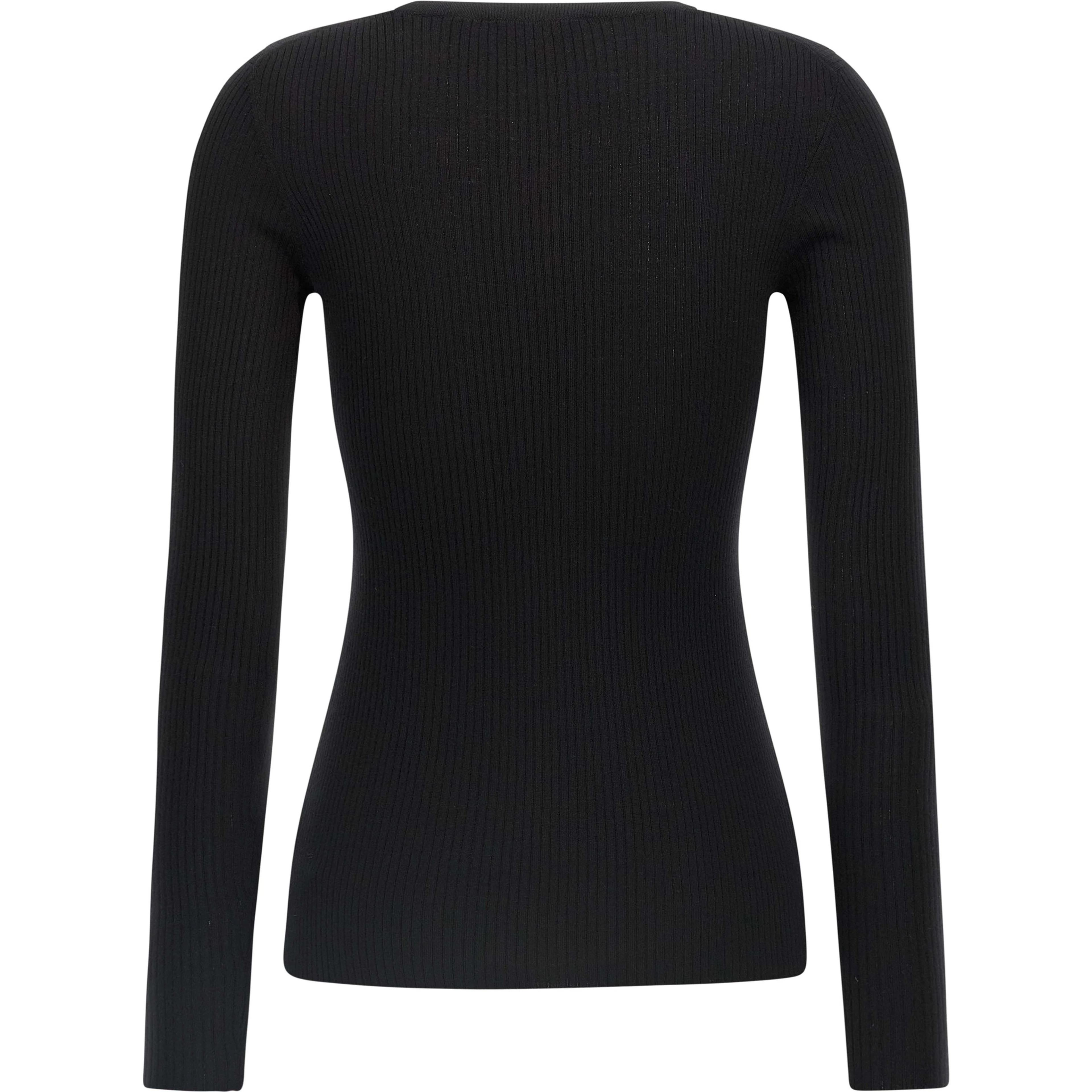 Black Merino Wool Cardigan