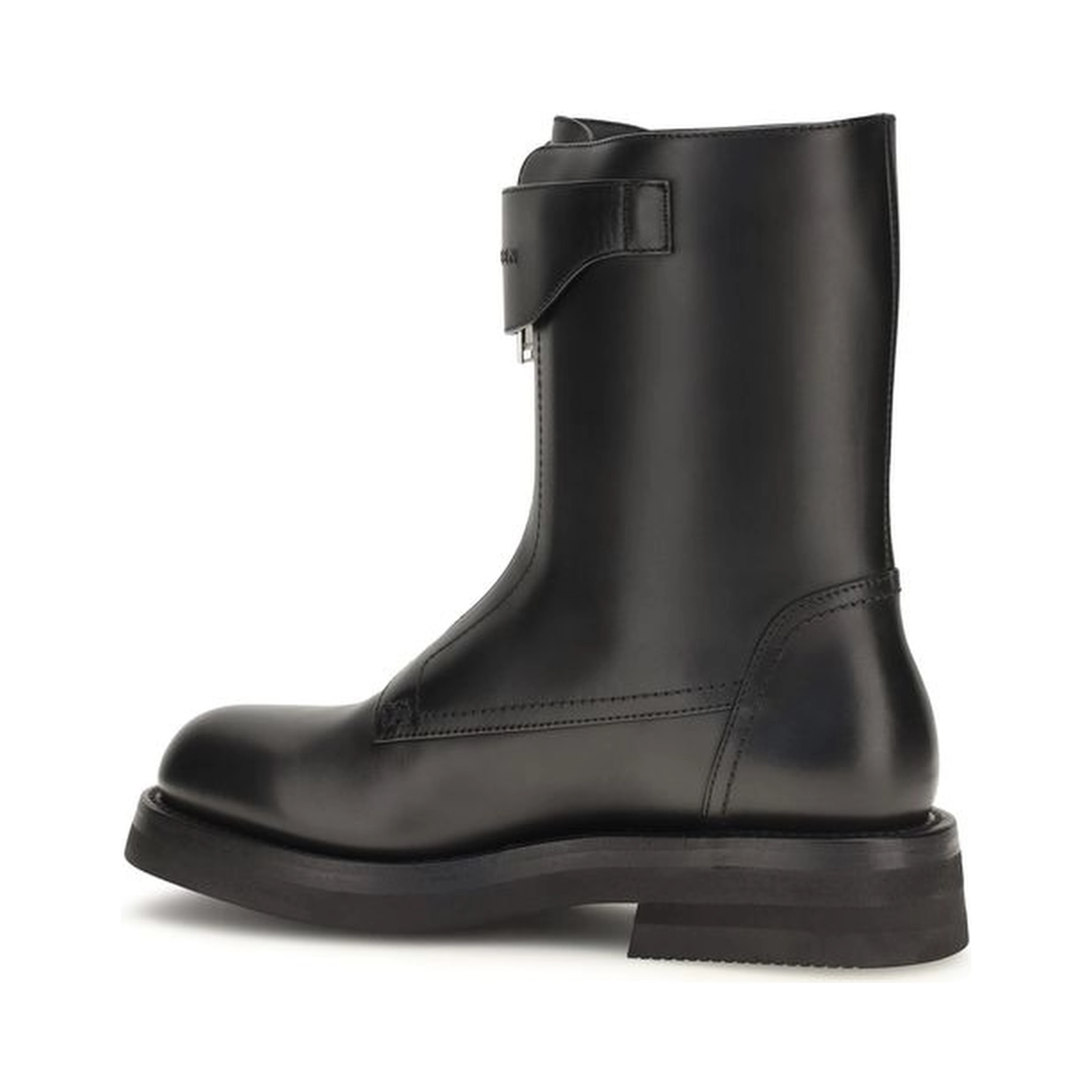Black Calf Leather Bos Taurus Lace-Up Boots