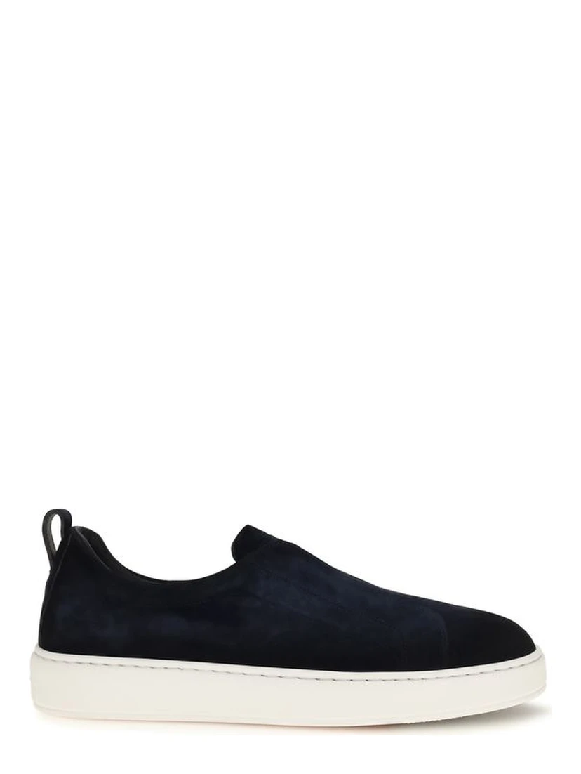 Blue Calf Leather Bos Taurus Sneakers