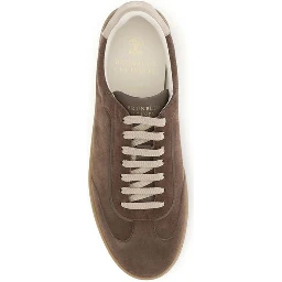 Beige Calf Leather Bos Taurus Low Top Sneakers