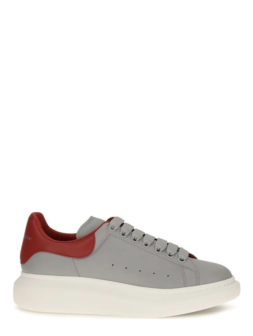 Gray Calf Leather Bos Taurus Platform Sneakers