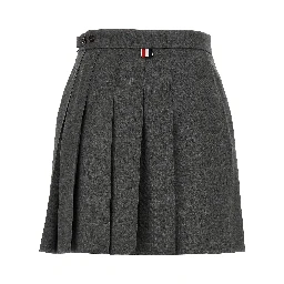 Gray Wool Long Skirt