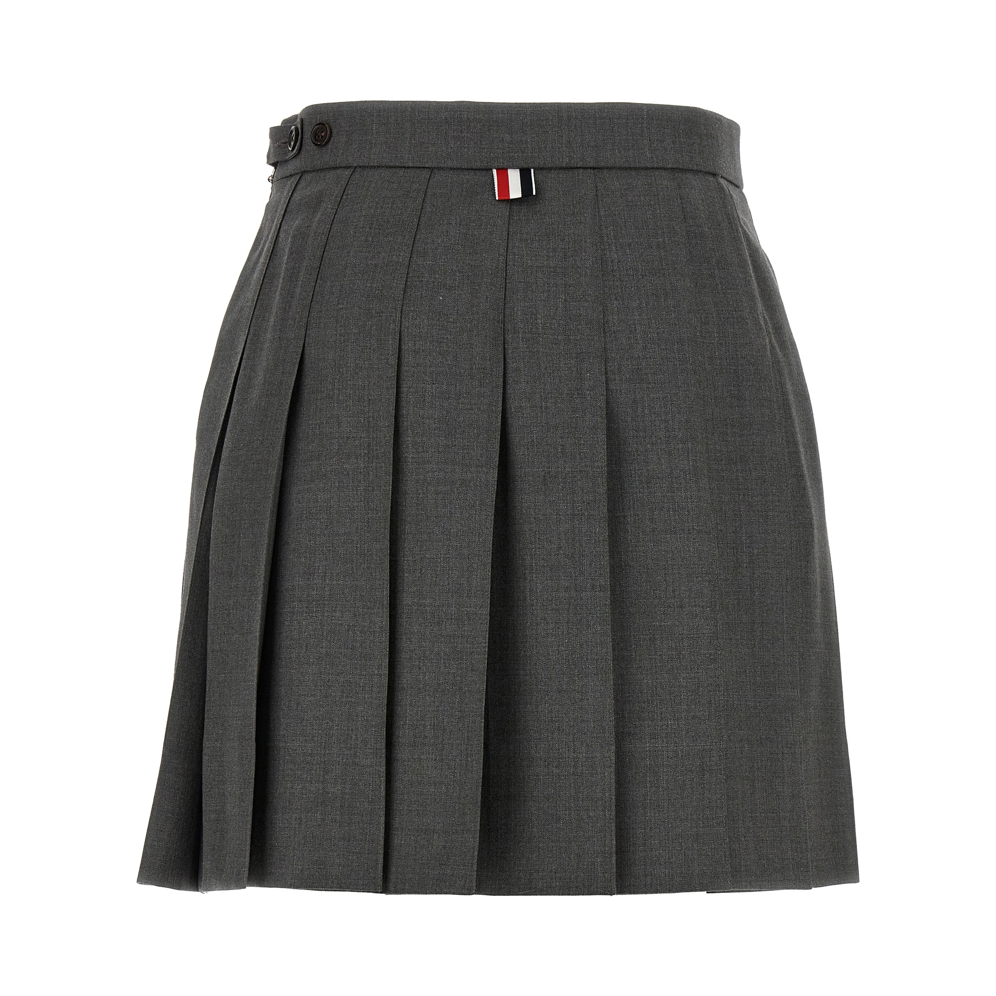 Gray Wool Long Skirt