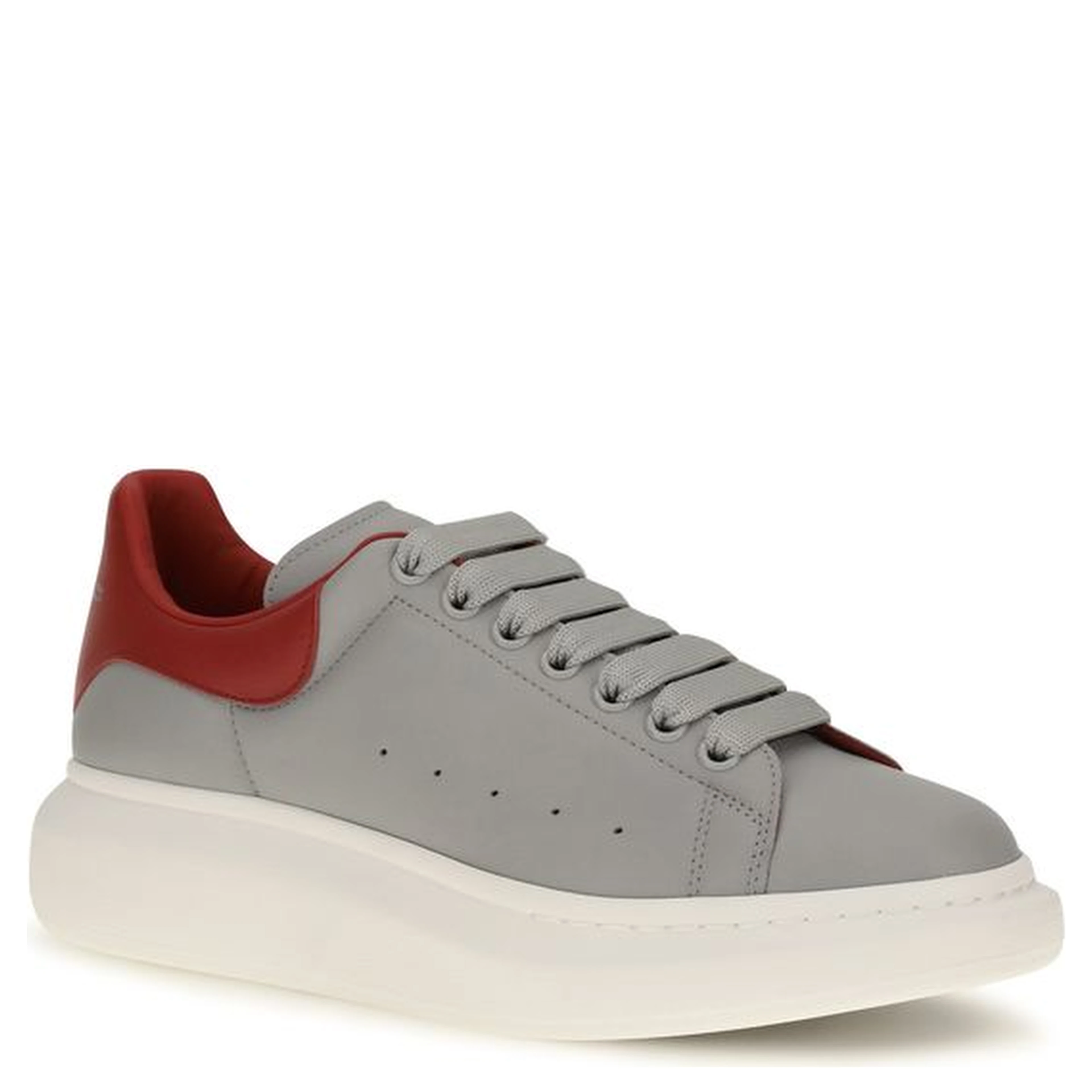 Gray Calf Leather Bos Taurus Platform Sneakers