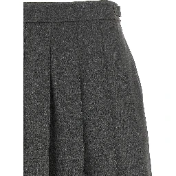 Gray Wool Long Skirt