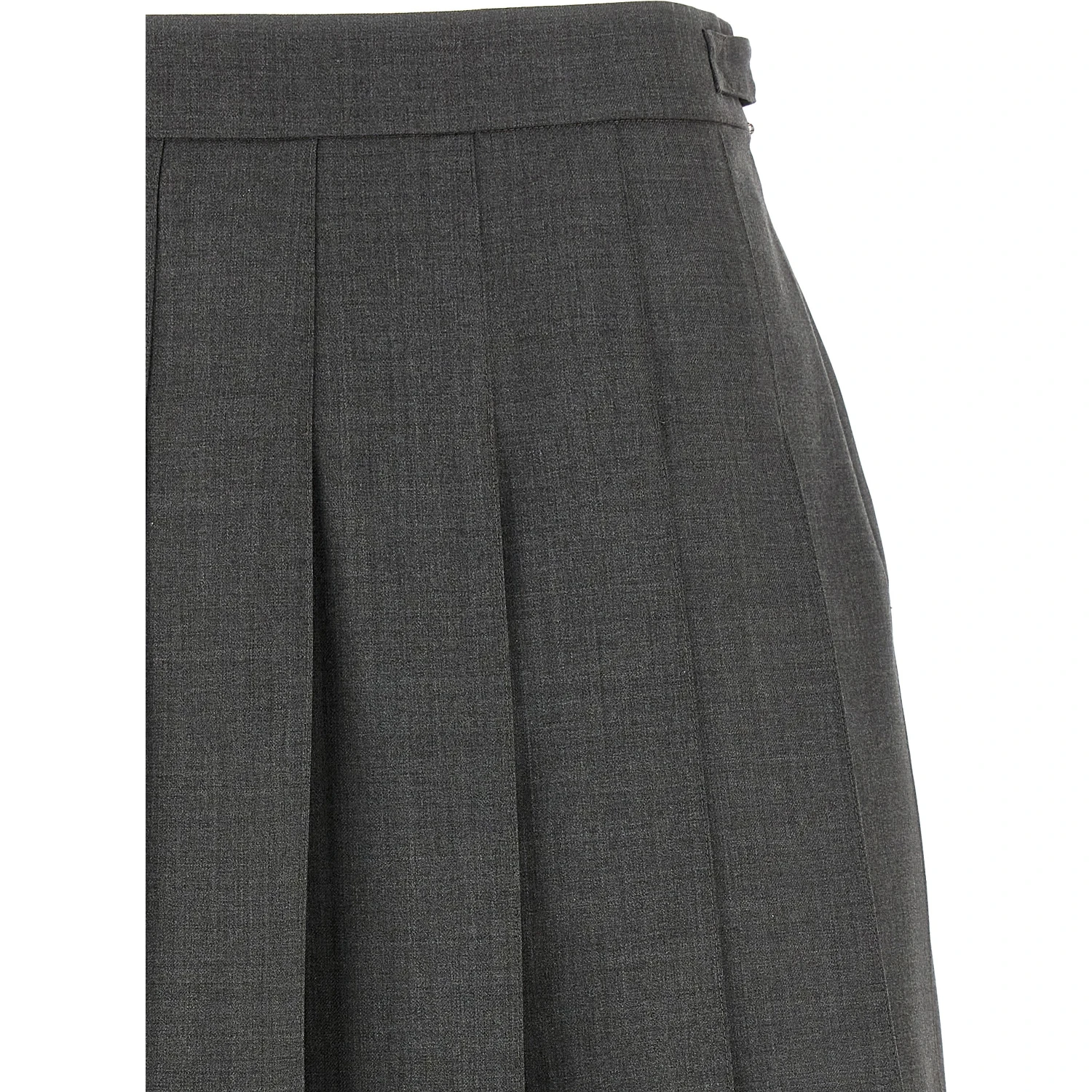Gray Wool Long Skirt