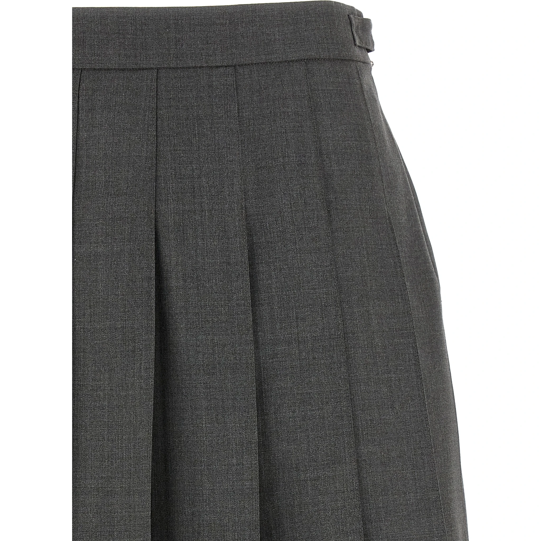 Gray Wool Long Skirt