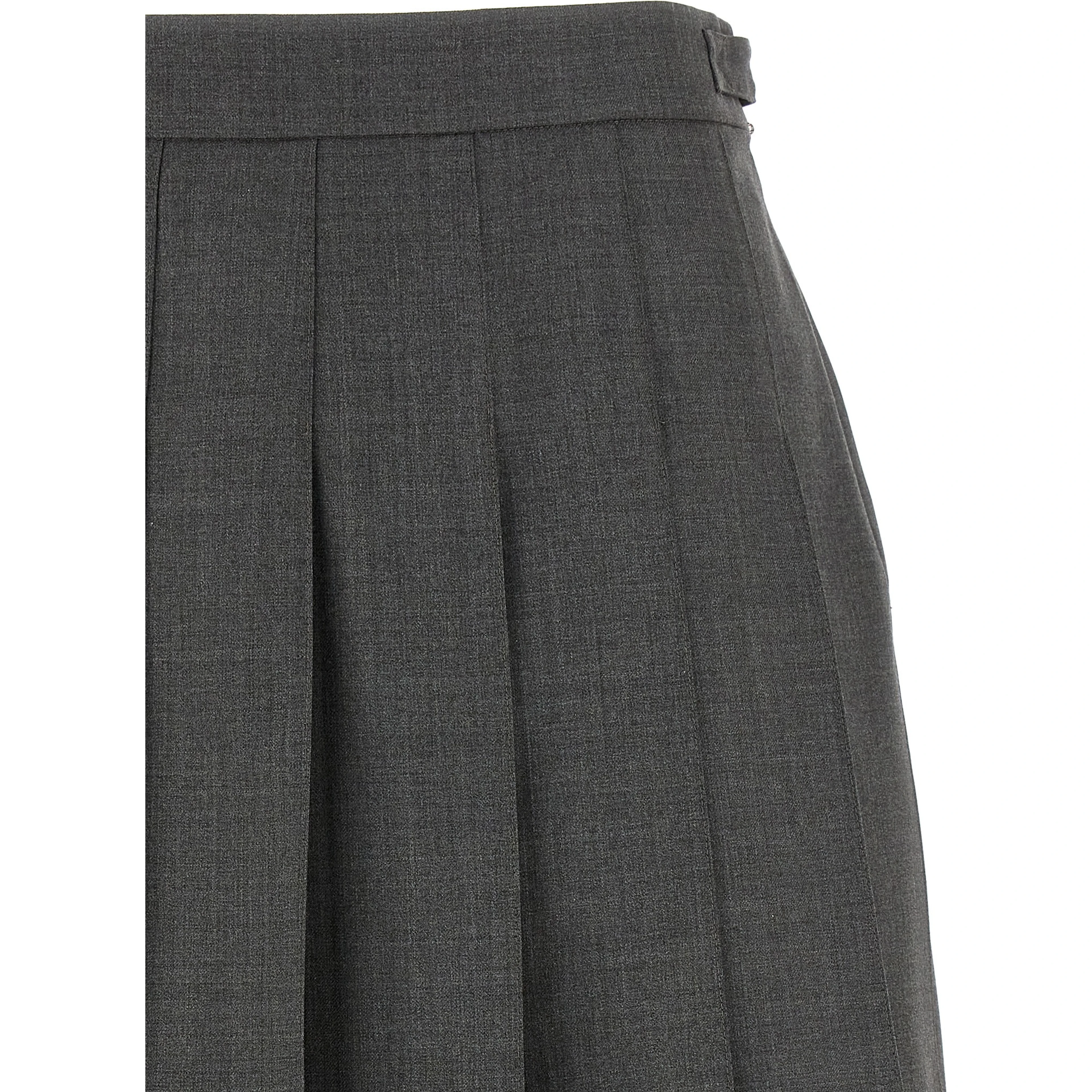 Gray Wool Long Skirt