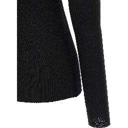 Black Merino Wool Cardigan