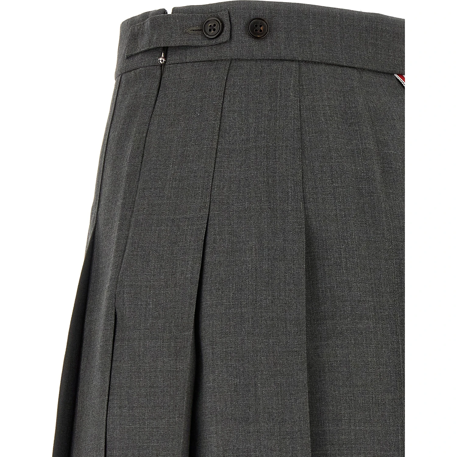 Gray Wool Long Skirt