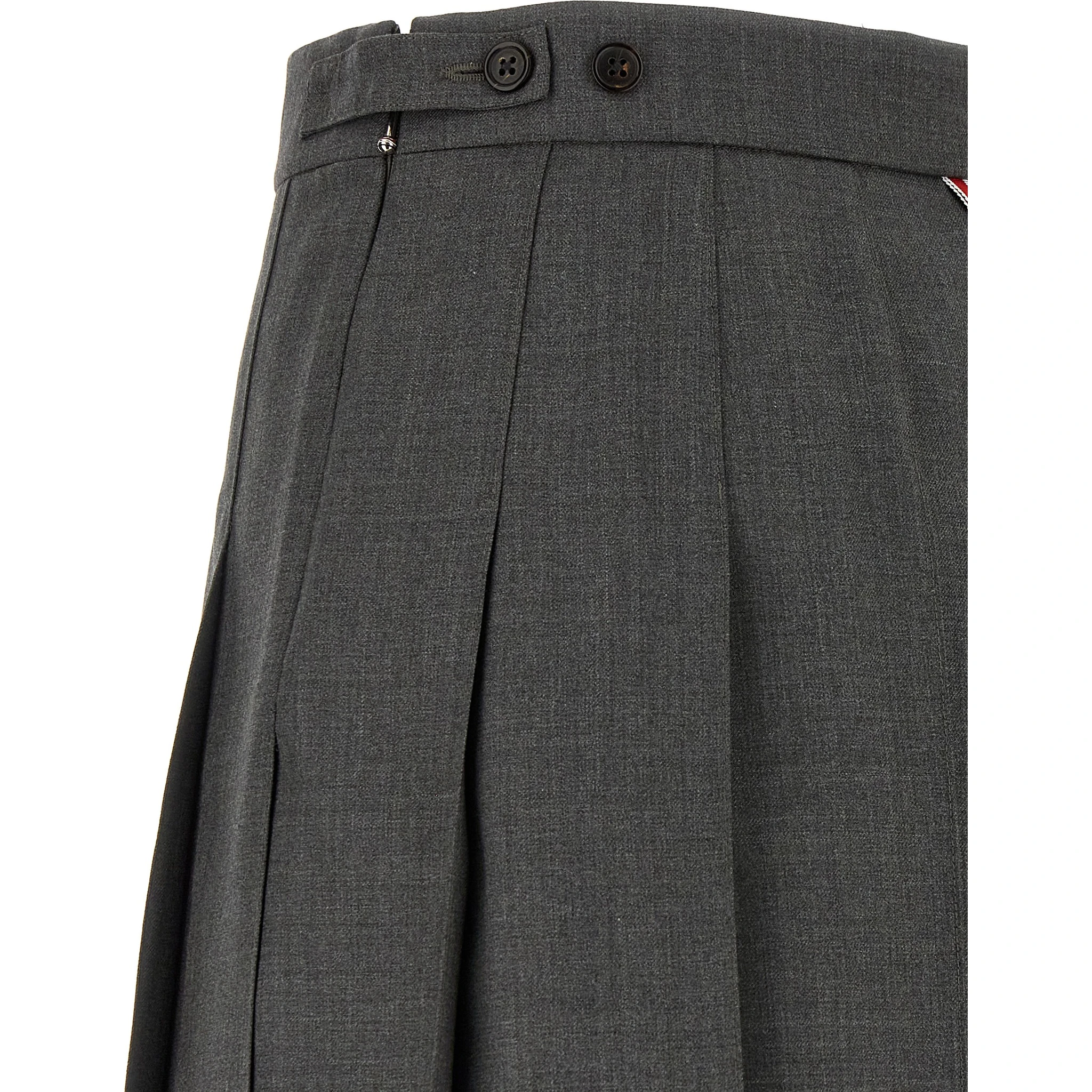 Gray Wool Long Skirt
