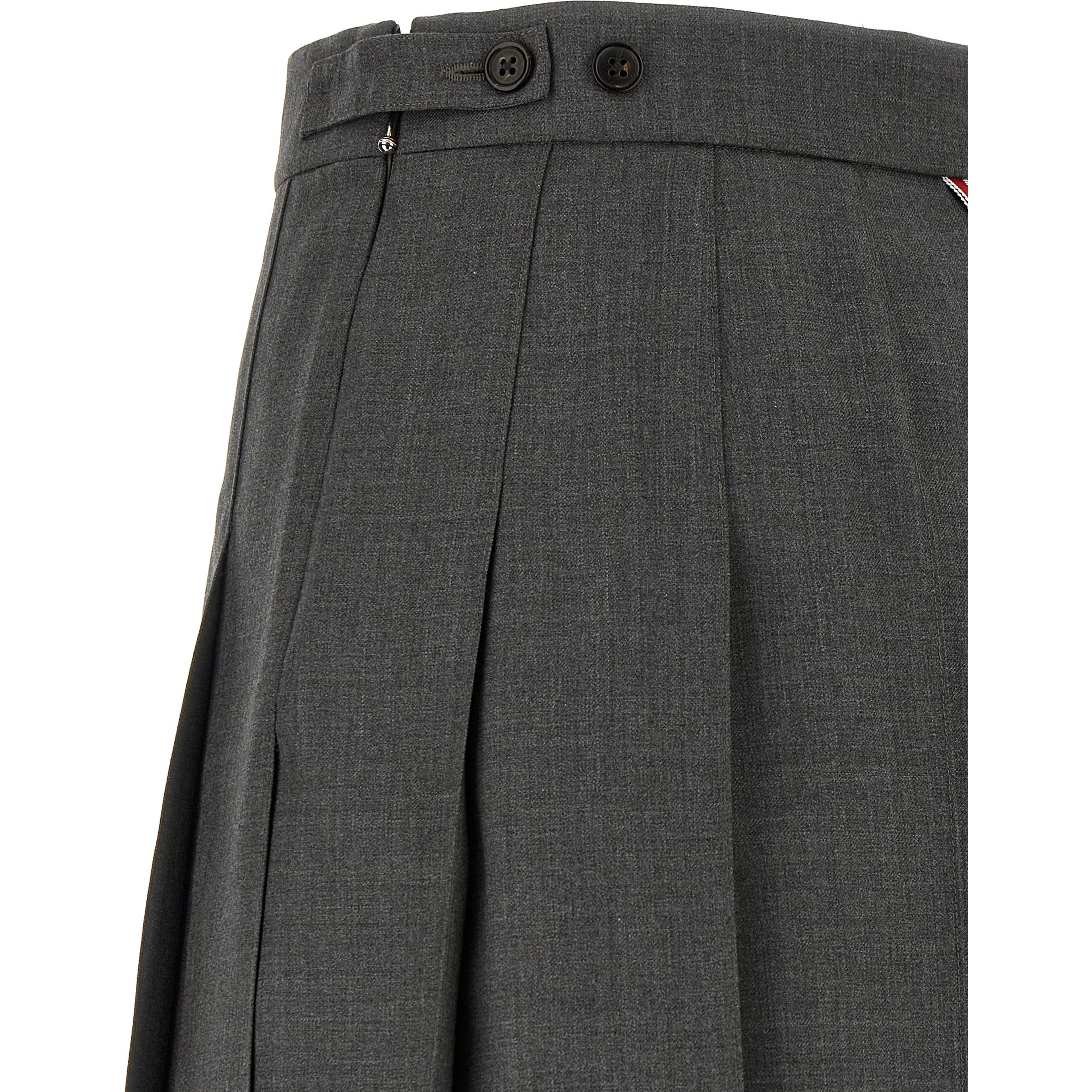 Gray Wool Long Skirt