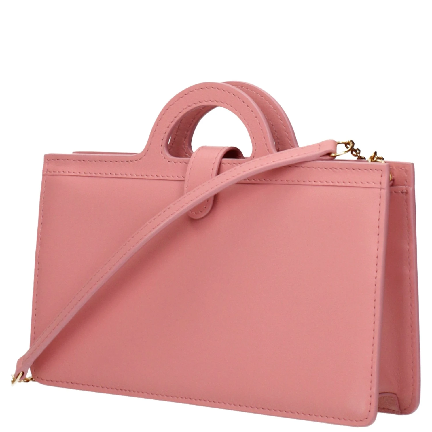 Pink Leather Crossbody Bag